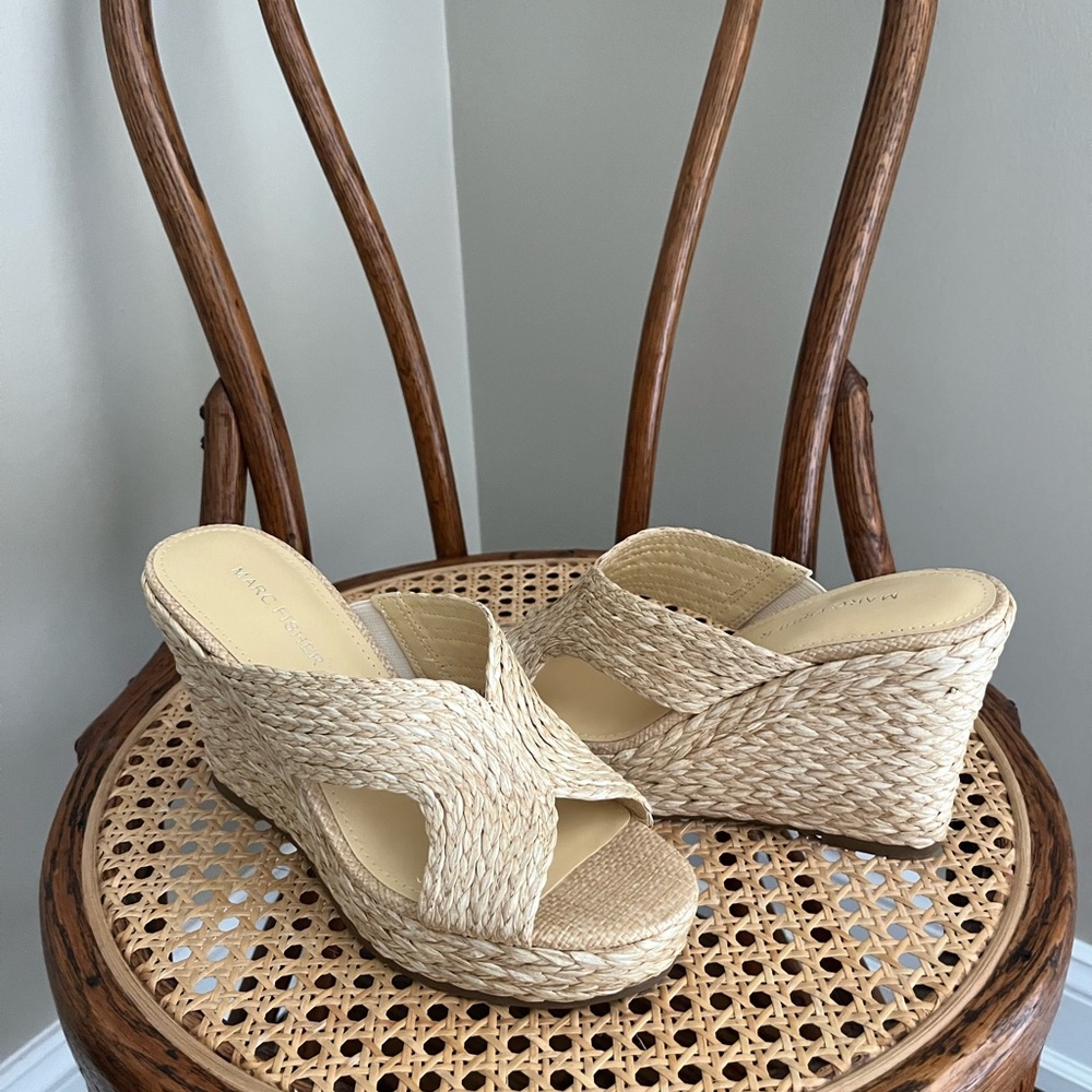 Marc Fisher Raffia Wedges
